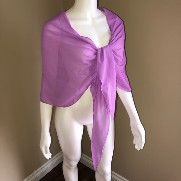 Scarf Wrap Sarong Purple Lavender Bathing Suit Bikini Cover Up Summer Essential - Picture 1 of 5